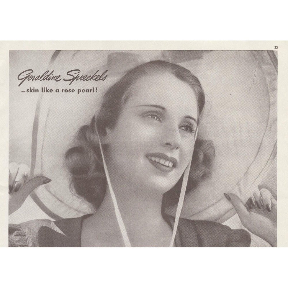 Vintage 1941 Pond's Cold Cream Print Ad Geraldine Spreckels California Heiress